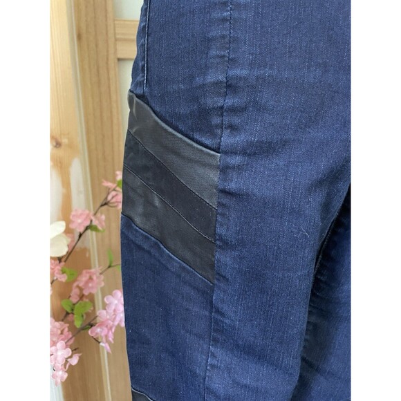 Rag & Bone Lamb Leather Panel Motocross Jeans in Midnight Size 32 - Picture 11 of 15